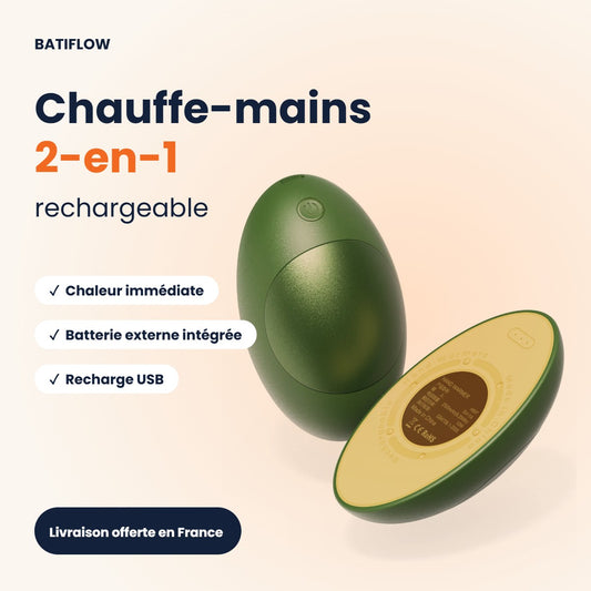 Chauffe-mains 2-en-1 rechargeable BATIFLOW coloris vert avocat